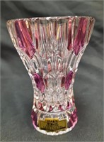 24% Lead Crystal Purple Stain 4.25" Vase
