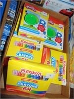 Flat full of Crayons and Playdough