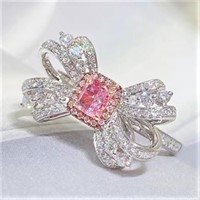 18Kt Gold Natural Pink Diamond Ring