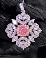 Natural Pink Diamond 18Kt Gold Pendant