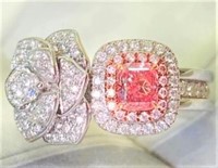 0.5ct Natural Pink Diamond 18Kt Gold Ring