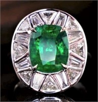 3.5ct Natural Emerald 18Kt Gold Ring