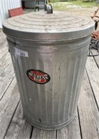 Galvanized Waste Can with Lid