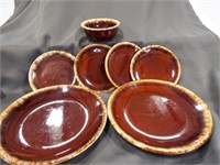 Hull Pottery Oven Proof USA Brown Drip (2) 10.5"