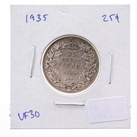 Canada 1935 Silver 25 cents VF30