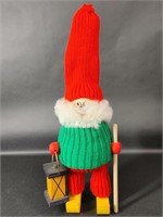 Knit & Wooden Santa Figurine