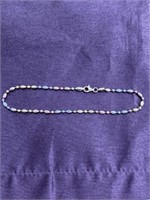 Sterling silver anklet multitone