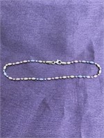 Sterling silver anklet multitone