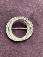 Sterling silver brooch with clear stones