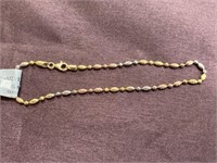 Sterling silver anklet multitone