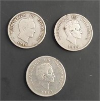 1913, 1914 & 1916 Columbia 90% Silver Coins