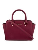 Michael Kors Burgundy Leather Top Handle Bag
