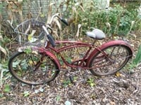 old Schwinn bicycle used for garden art