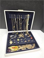Vintage Dresser Box w/Costume Jewelry