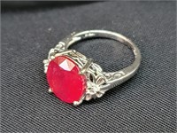 SS Enhanced Mahaleo Ruby & Zirconian Ring