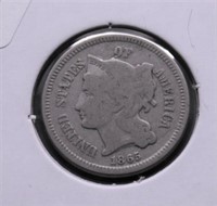 1865 3 CENT PIECE  VG
