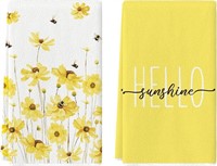 4pc Hello Sunshine Kitchen Towels, 18x26 Inch