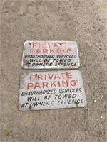 2 vintage wood Private parking signs each