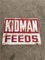 Vintage Kidman Feeds farm advertising sign