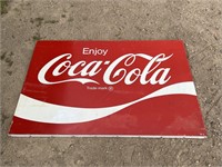 Vintage large self framed tin Coca Cola