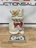 Vintage Shawnee pottery puss and boots cookie jar