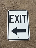 Vintage aluminum Exit arrow sign measures