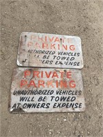 2 vintage wood Private parking signs each