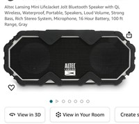 Altec Lansing Mini LifeJacket Jolt Bluetooth Speak