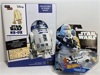 Star Wars R2-D2 wood model Hot Wheels MOC