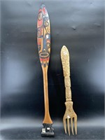 Lot of 2: Tlingit style paddle 40" imported, and a