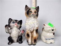 Handpainted kitten figurines, kitten Puss in