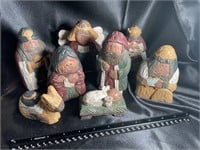 Christmas Traditions Vintage Resin Nativity 8PC
