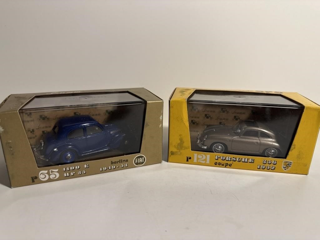 2- vintage diecast Porsche & Berlina mint in box