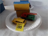 2-Matchbox vehicles w/Homemade Boxes