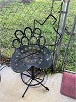 Iron Tractor Chair/Stool & TX Dinner Bell