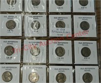 16 Old Jefferson Nickels