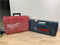Bosch and Milwaukee boxes empty