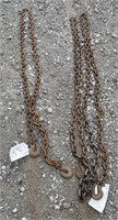 (AM) Lot Of 2 Heavy Duty Tow Chains 10’ And 21’