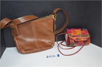 Leather Bag Marked Coach & Colorful Purse