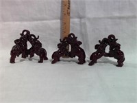 3 LACQUERED RESIN ORIENTAL DECOR