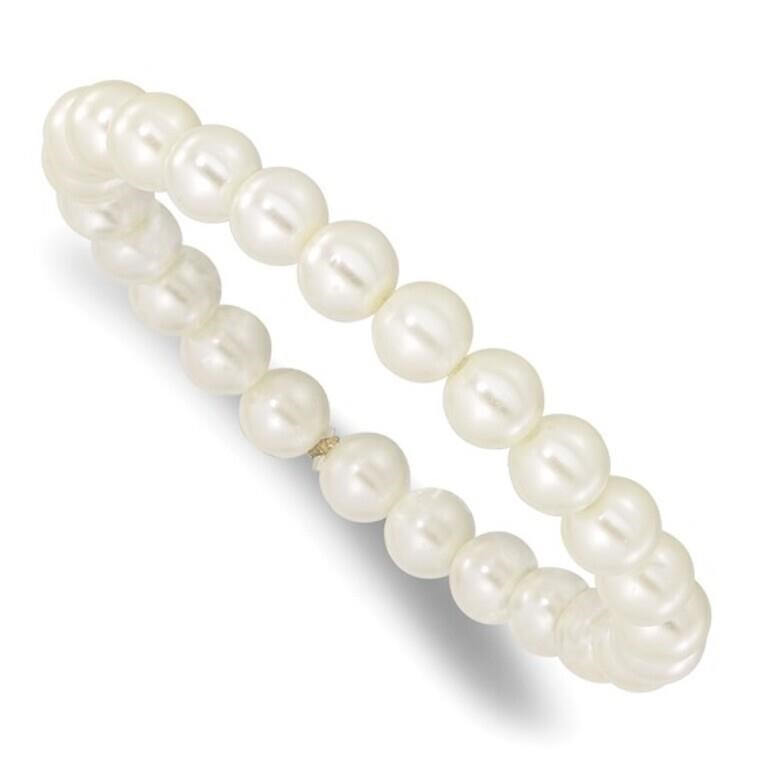 Ivory Imitation Pearl Stretch Bracelet