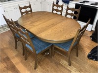 MCM Walter of Wabash Dining Table/6 Chairs/2 Leave