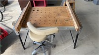 WOOD TOP FABRICATION TABLE 50"X32"X33"