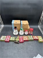 Party Lite Snowman Family&Floating Candles,Letters
