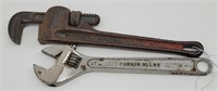 14" Ridged Pipe Wrench & 12" Craftsman Crescent