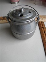 Vintage Pewter cannister with lid, handle