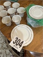 Gorham China, (8) Cups And Saucers, (2) Salad