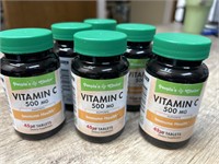 6 BOTTLES Vitamin C Peoples Choice 500 Mg
