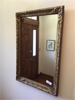 Gold framed mirror 24 in x 37 in