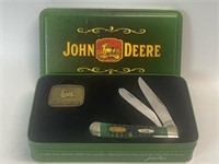 Case XX John Deere Two Blade Trapper in Tin Box